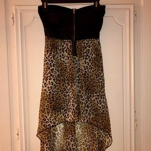 High-low leopard dress